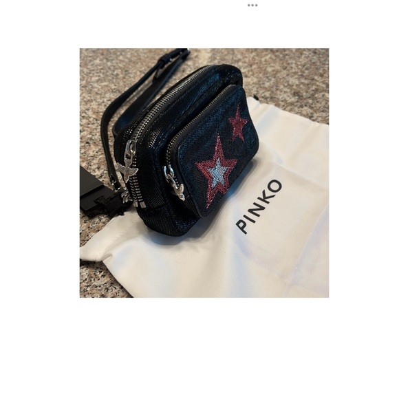 ‼️WOW‼️🤩🤩Pinko Mini Corelli Black Leather & Suede Pouch-NWT🤩SPECIAL EDISION‼️ - Picture 3 of 16